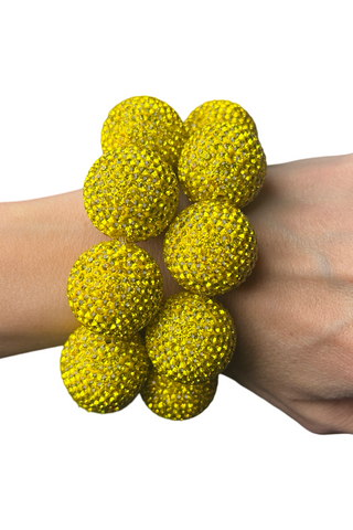 Crystal Sphere Stretch Statement Bracelet - Born To Glam