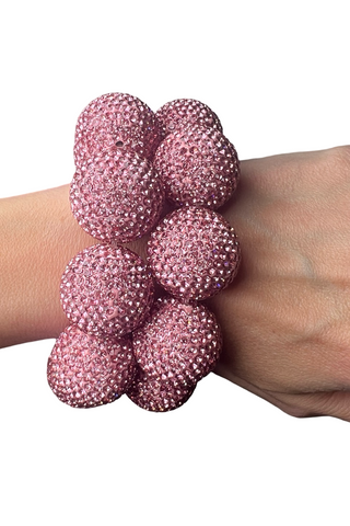 Crystal Sphere Stretch Statement Bracelet - Born To Glam