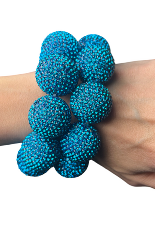 Crystal Sphere Stretch Statement Bracelet - Born To Glam