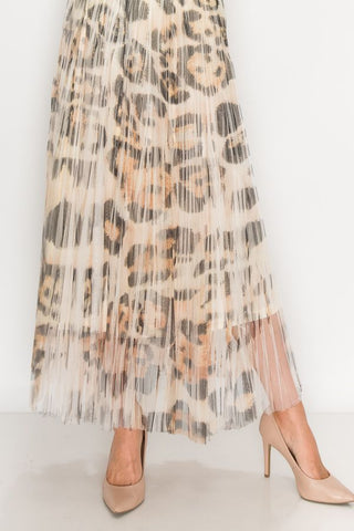Leopard Tulle Maxi Skirt - Born To Glam