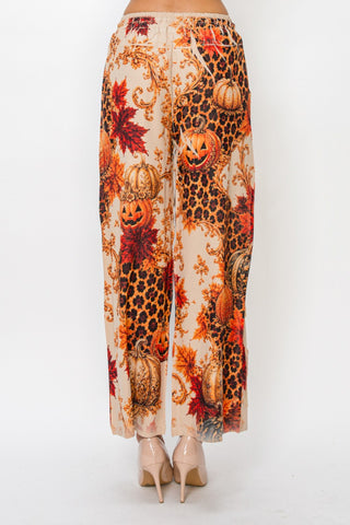 Fall Leopard Printed Drawstring Pants back view