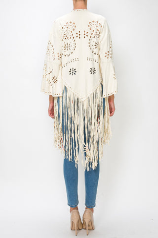 Santa Truck faux suede fringe jacket additional view