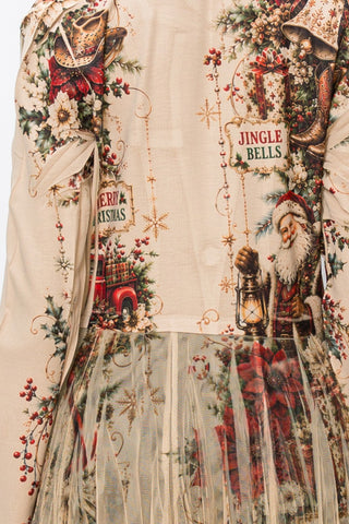 Santa Truck Cardigan Blazer with Long Mesh Layer detail view