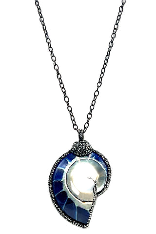 Seashell Pendant 925 Sterling Silver Long Necklace - Born To Glam