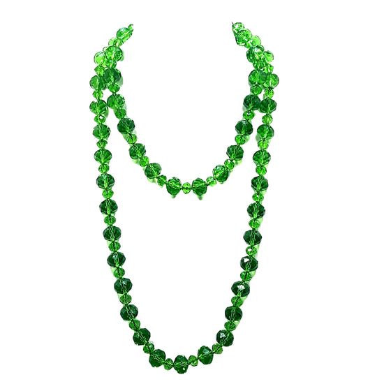 Green Crystal Long Necklace - Born To Glam