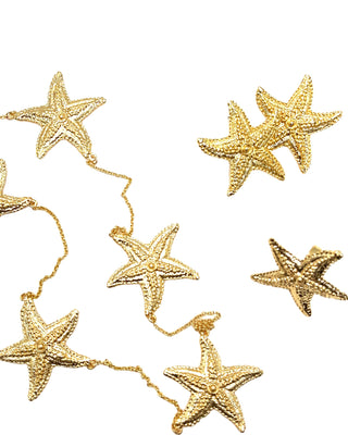 Gold Brass Starfish Necklace Set - Born To Glam