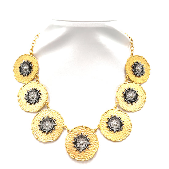 Gold Disc Short Necklace