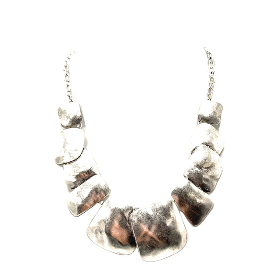 Silver Shapes Statement Necklace