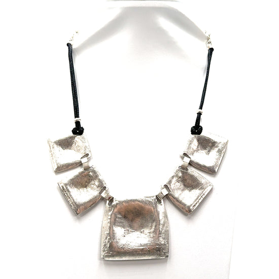 Geometric Squares Statement Necklace