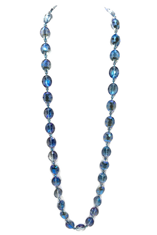 Crystal Oval Long Necklace - Born To Glam
