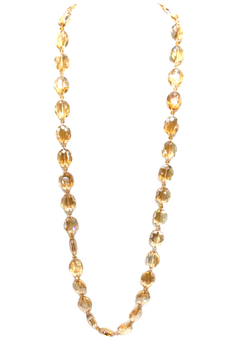 Crystal Oval Long Necklace - Born To Glam