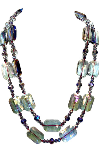 Rectangle Crystal Long Necklace - Born To Glam