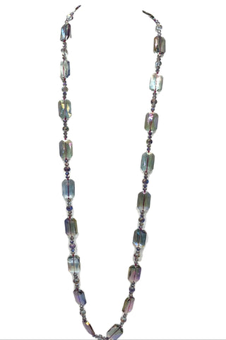 Rectangle Crystal Long Necklace - Born To Glam