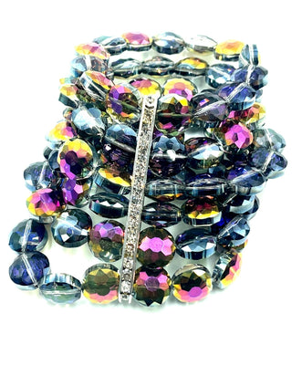 Multistrand Crystal Statement Bracelet - Born To Glam