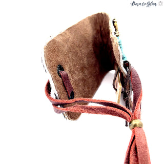 Animal Print Crystal & Gemstone Leather Bracelet - Born To Glam