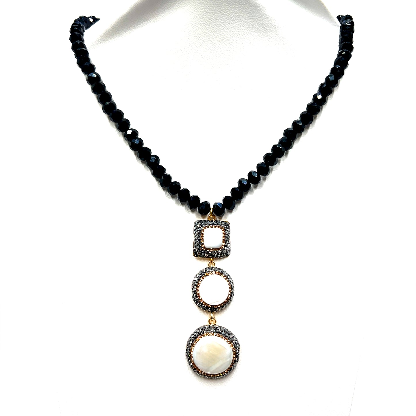 Crystal Beaded Gemstone Necklace - Born To Glam Born To Glam