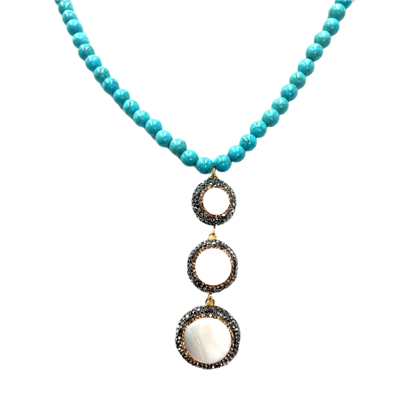 Crystal Beaded Gemstone Necklace - Born To Glam Born To Glam