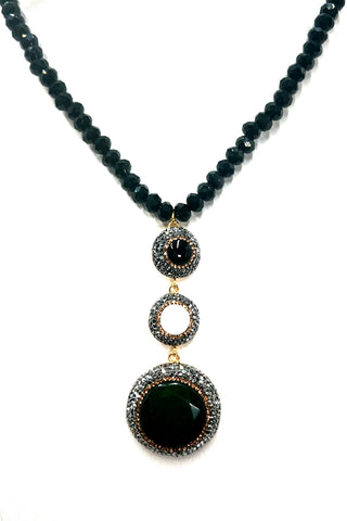 Crystal Beaded Gemstone Necklace - Born To Glam