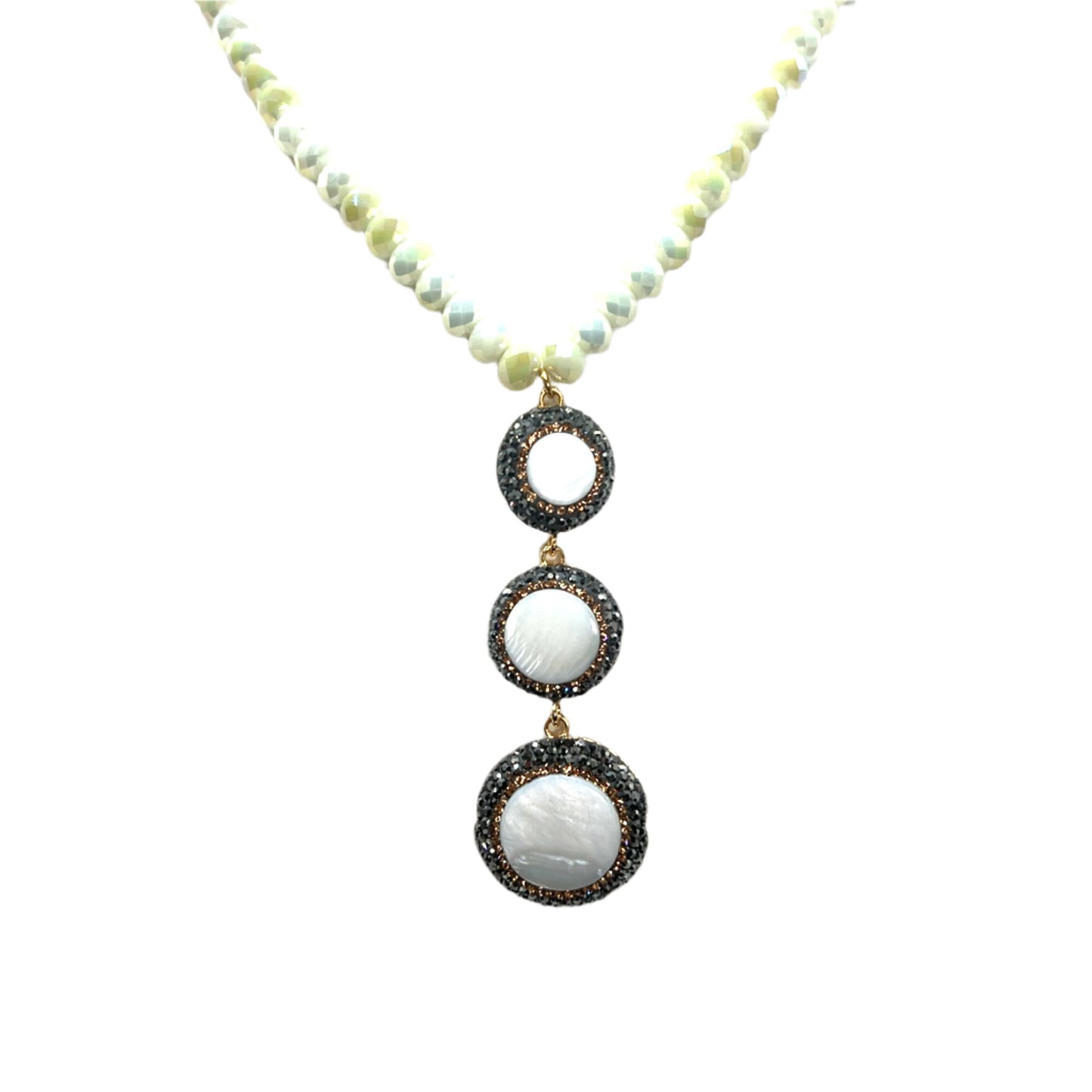 Crystal Beaded Gemstone Necklace - Born To Glam Born To Glam