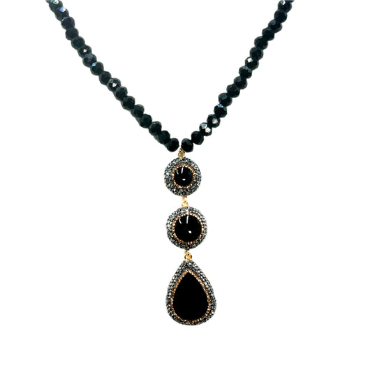 Crystal Beaded Gemstone Necklace - Born To Glam Born To Glam