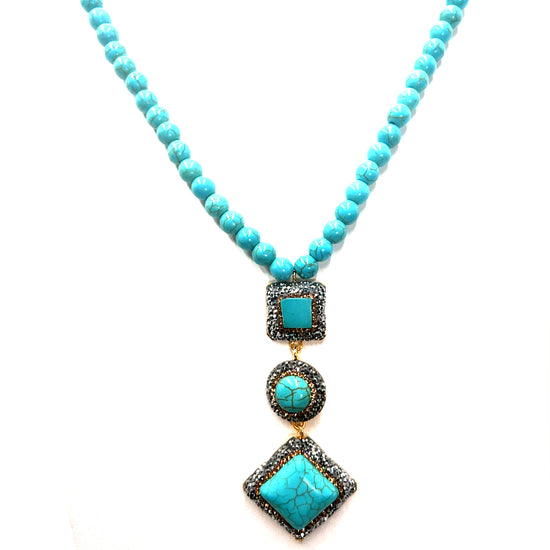 Crystal Beaded Gemstone Necklace - Born To Glam Born To Glam