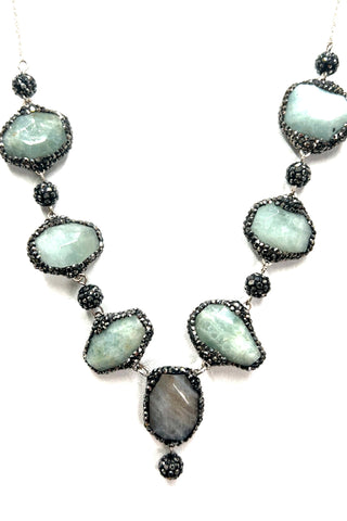 Grey Agate 925 Sterling Silver Necklace - Born To Glam