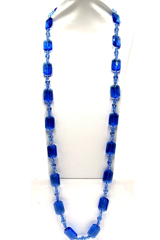 Rectangle Crystal Long Necklace