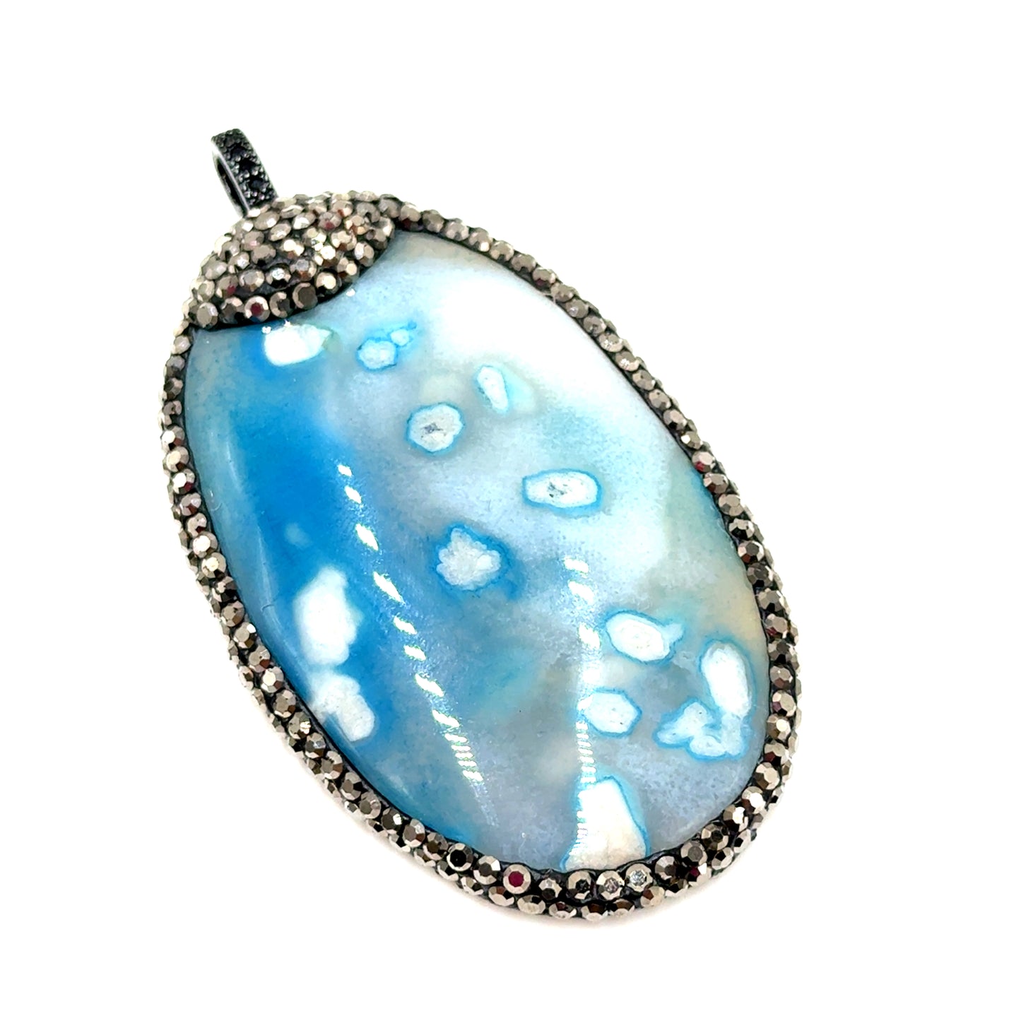 Clip on Gemstone Sterling Silver Pendant Born To Glam