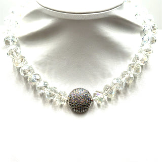 Adjustable Crystal Pave Short Necklace - Born To Glam