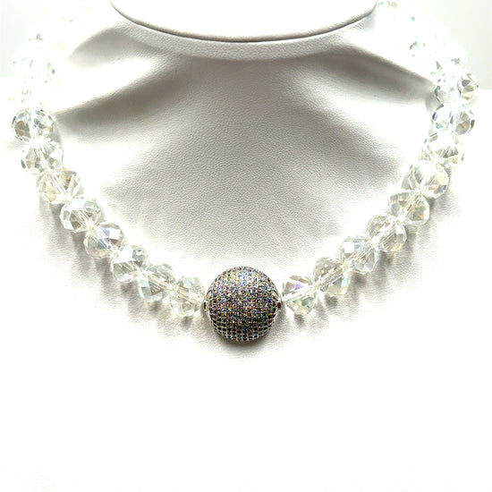 Adjustable Crystal Pave Short Necklace Born To Glam