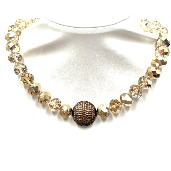 Adjustable Crystal Pave Short Necklace Born To Glam