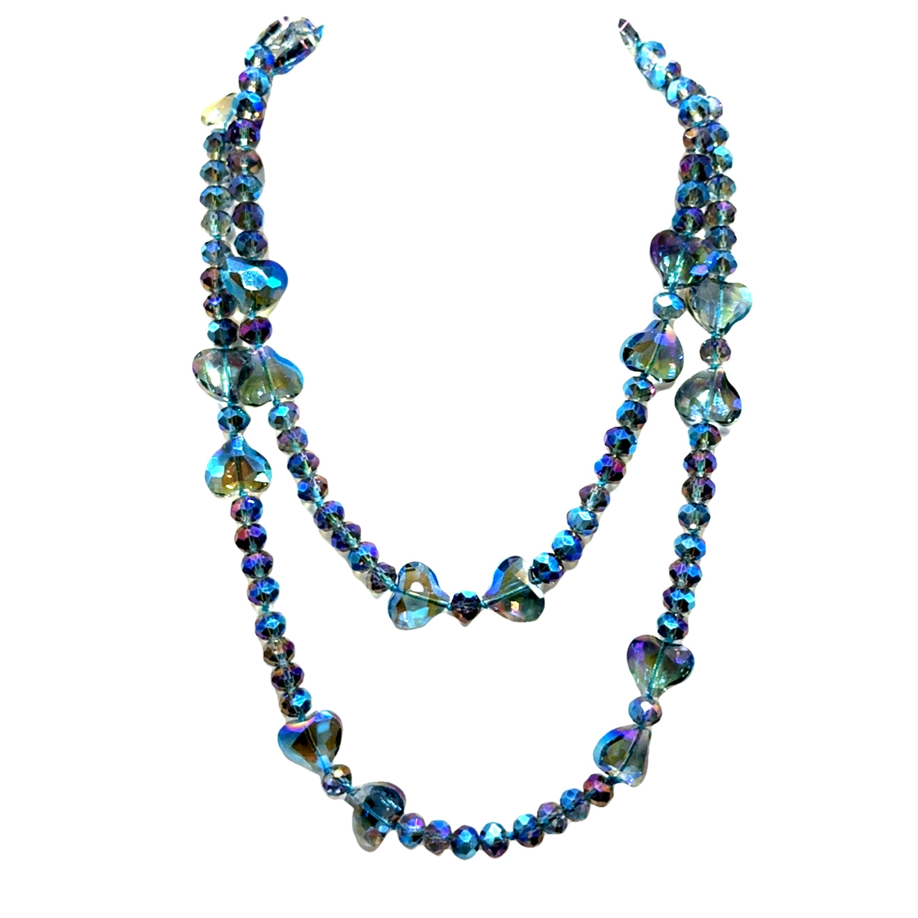 Crystal Hearts Long Necklace - Born To Glam Born To Glam