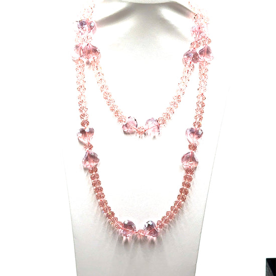 Crystal Hearts Long Necklace - Born To Glam Born To Glam