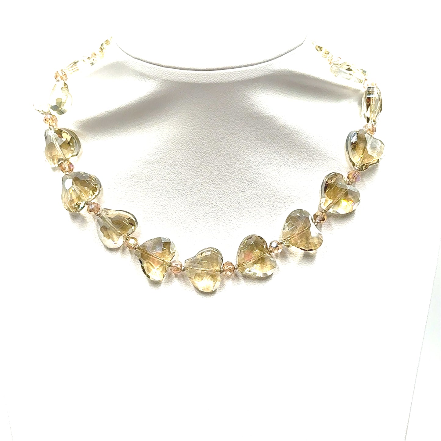 Crystal Heart Short Necklace Born To Glam