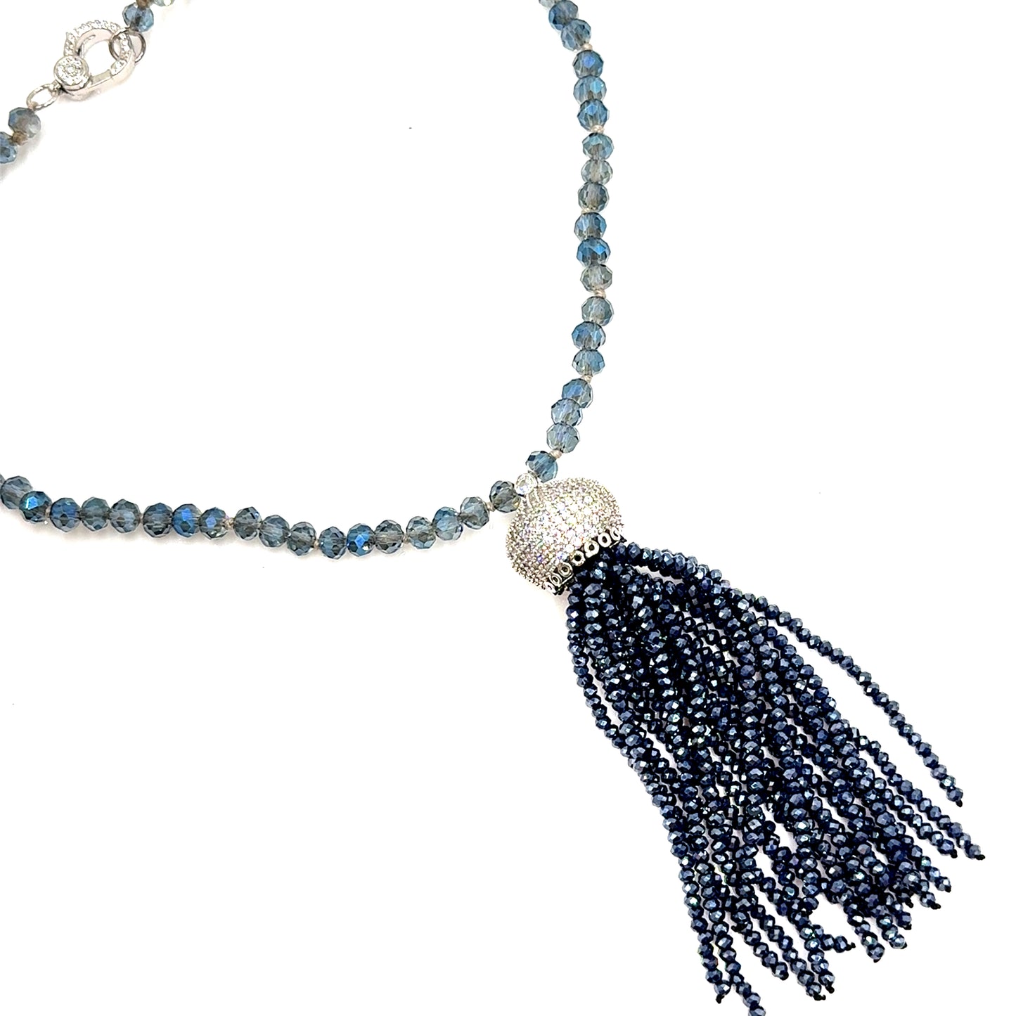 Ocean Blue Tassel Necklace Born To Glam