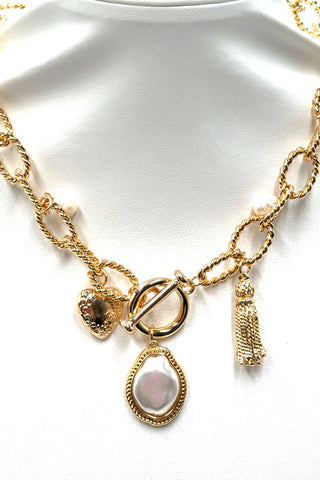 Nicky Pearl Charm Necklace - Born To Glam