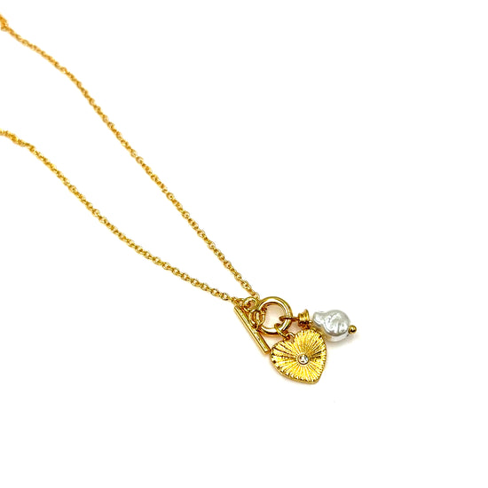 Heart Cluster Charm Necklace - Born To Glam Born To Glam