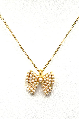 Bennet Pearl Bow Necklace - Born To Glam