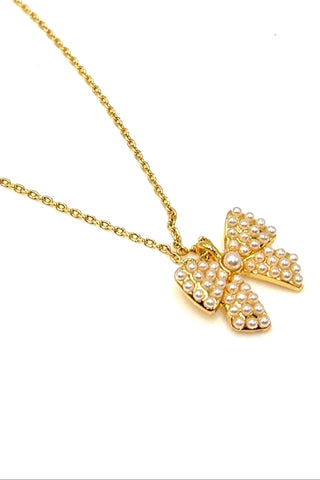 Bennet Pearl Bow Necklace - Born To Glam