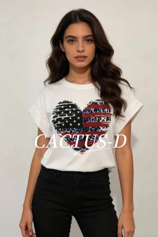 Style the Patriotic Heart Tee exclusively at Born To Glam