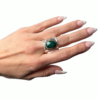 Gemstone & Crystal Adjustable Cuff Ring - Born To Glam