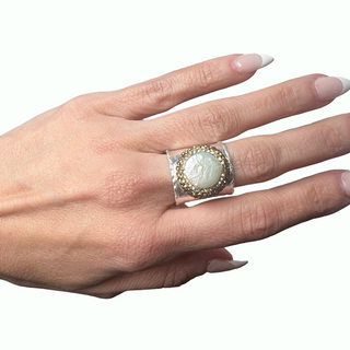 Gemstone & Crystal Adjustable Cuff Ring - Born To Glam