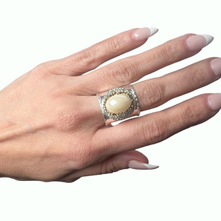 Gemstone & Crystal Adjustable Cuff Ring - Born To Glam