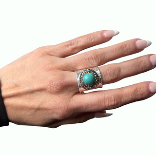 Gemstone & Crystal Adjustable Cuff Ring - Born To Glam
