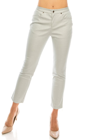 Light Grey Metallic Skinny Pants