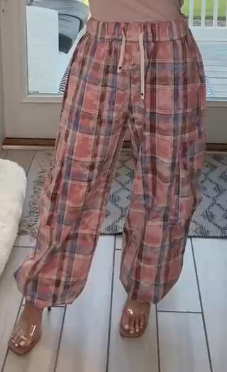 Pink Multi Woven Cargo Pants - Born To Glam