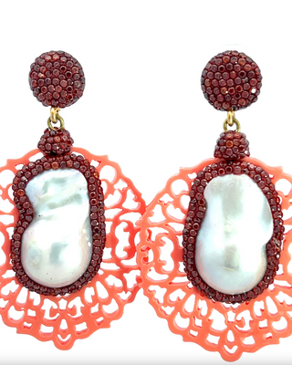 Crystal Round Pearl Sterling Silver Earrings - Born To Glam