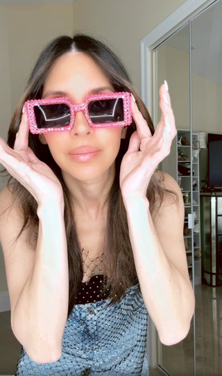 Sparking Rhinestone Vintage Rectangle Sunglasses