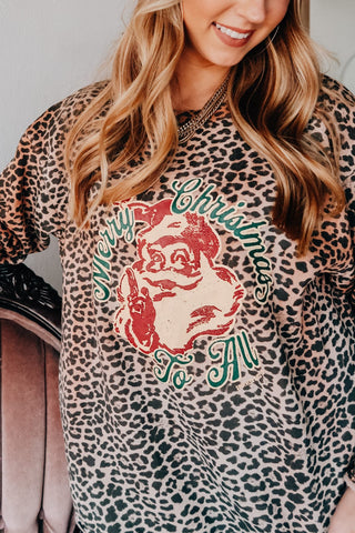 Vintage Santa Leopard Scoop Sweatshirt - Born To Glam