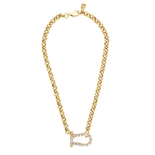 Gold Chain Link Embellished Necklace